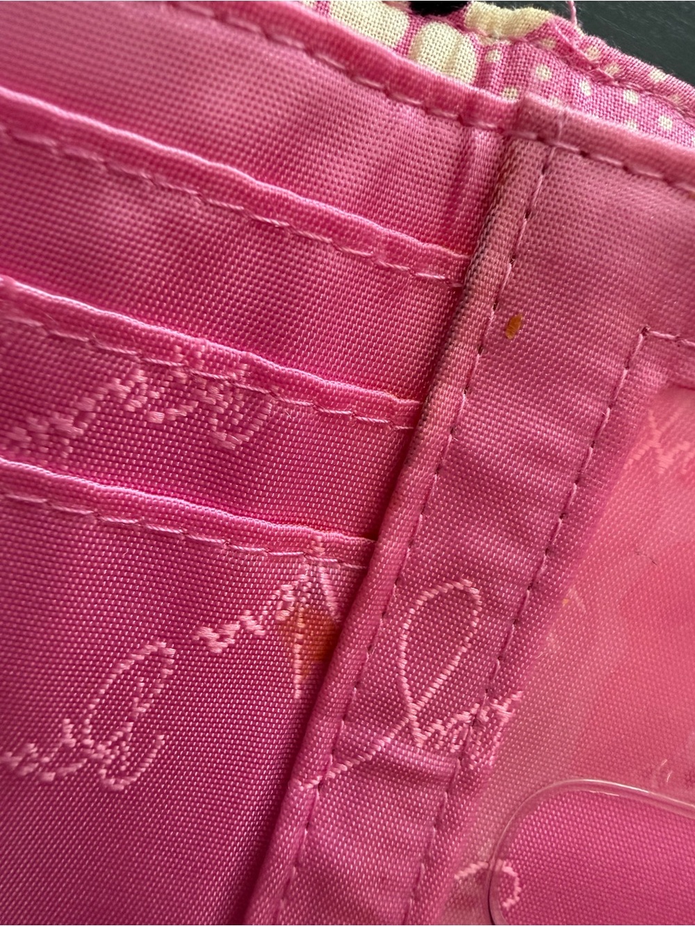 VERA BRADLEY quilted kiss lock wallet. Pink, green, and black floral print. - Picture 6 of 6